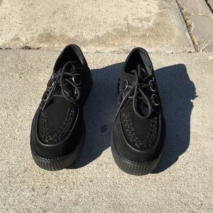 T.U.K. Black Suede Low Sole Viva Creepers